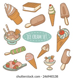 Set of vector ice cream