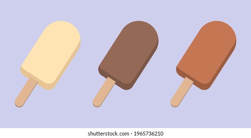Set vector ice creame. Food illustration. Decorative cute elements. Summer.