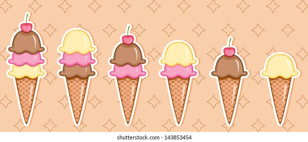 Set of vector ice creams