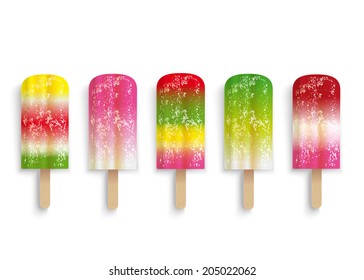 set of vector ice lollies