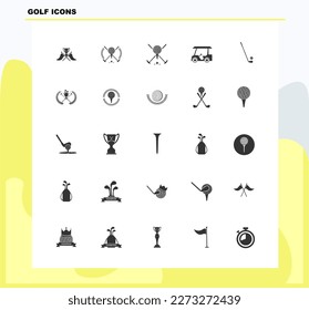 set vector icon about golf