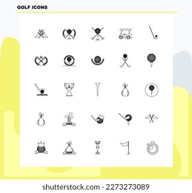 set vector icon about golf