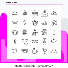 set vector icon about party