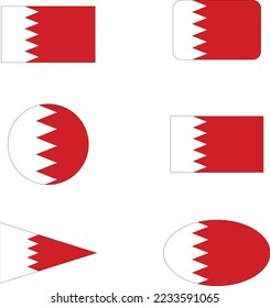 Set Vector icon Bahrain Flag