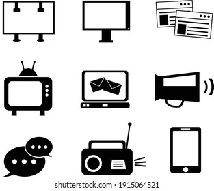 set vector icon electronic  line art