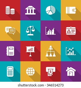 A set of vector icon graphic for business, finance, office, company, stock, money, wallet, network, chart, people, chat, messenger, employee card, money, dollar, global, pie, graph, bank, account,