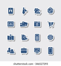 A set of vector icon graphic for business, finance, office, company, stock, global, network, money, safe, security, mobile, phone, people, tour, compass, house, card, computer, graph, map,