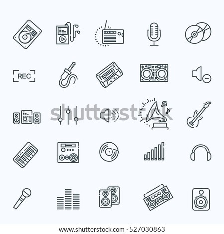 Set of vector icon graphic for Music