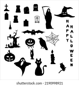 set vector icon Halloween Illustration decoration