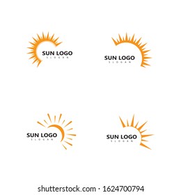 Set Of Vector Icon Logo Template Sun over horizon
