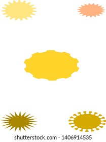 set of vector icon of starbursts, bursts, labels  for apps and websites