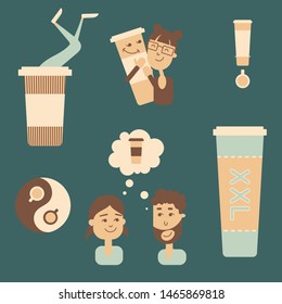 Set of vector icones about coffee