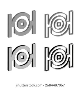 Satz von Vektorsymbolen. Geometrische 3D-Formen. Formteile aus Metall. Futuristische Technologie-Symbole. EPS 10.