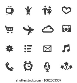 Set of vector icons in 60's style
