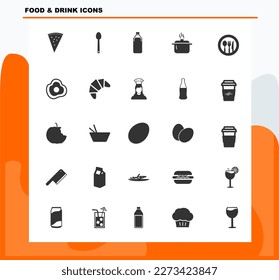 set vector icons about food and drink