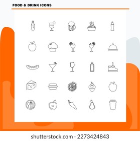 set vector icons about food and drink