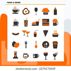 set vector icons about food and drink