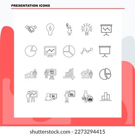 set vector icons about presentation