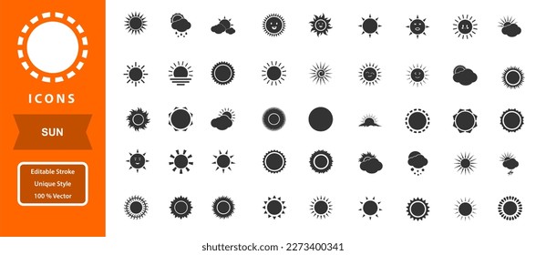 set vector icons about sun