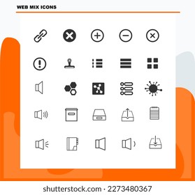 set vector icons about web mix