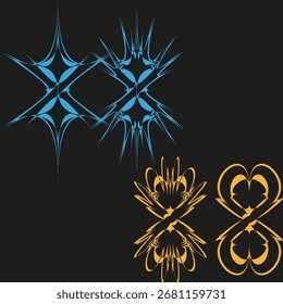 Set of vector icons. Abstract art symbols. Modern geometric shapes. Colorful graphic collection. EPS 10.