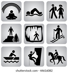 set of vector icons. Activities and sports. Healthy lifestyle