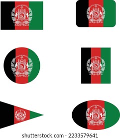 Set von Vektorsymbol Afghanistan Flag
