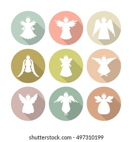 
Set of vector icons of angels.