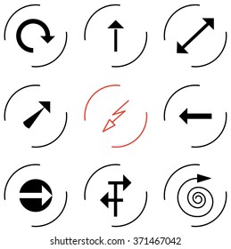 set of vector icons of arrows pointing different directions/set of different arrows pointers