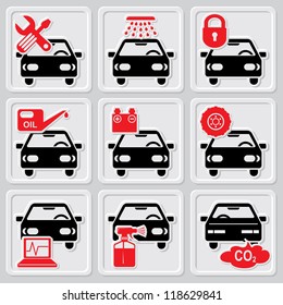 set vector icons of auto repair and service