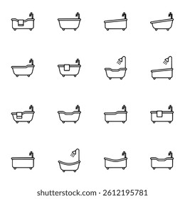 set of vector icons Bathtub