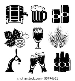 set of vector icons of beer