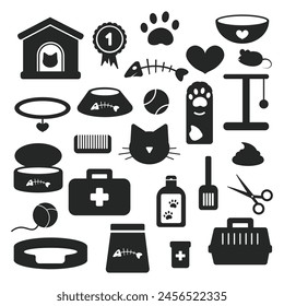 Set vector icons for cats. Cat icons