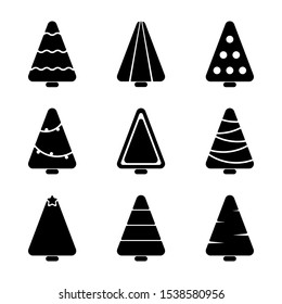 Set of vector icons of Christmas trees