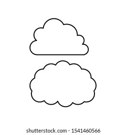 Set of vector icons with clouds
