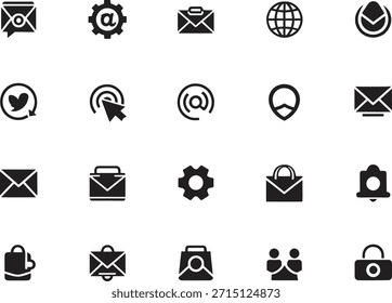 Conjunto de iconos vectoriales para comunicación y diseño de aplicaciones en línea