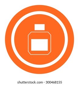 Set of vector icons with cosmetics bottle, with text on green ribbon