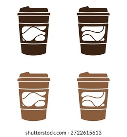 conjunto de iconos vectoriales Copa de capuchino