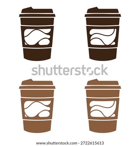 set of vector icons Cup of cappuccino