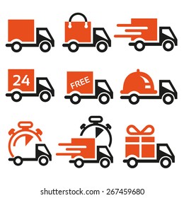 set of vector icons of delivery for online retailers