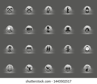 Set of vector icons depicting items needed in traveling through the wild.