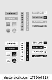 Conjunto de iconos vectoriales para Botones de Enlace de Descarga