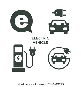 Set Vector Icons Electric Vehicle Service Stock Vector (Royalty Free ...