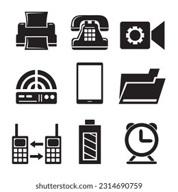 A set of vector icons of electronic devices.