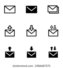 Set of vector icons for e-mail