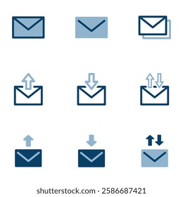 Set of vector icons for e-mail