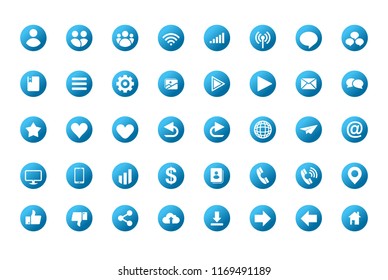 Set vector icons in flat design with elements for mobile concepts and web apps. Collection modern infographic logo and pictogram.