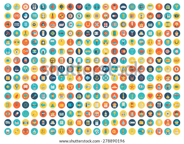 Set Vector Icons Flat Design Stock Vector (Royalty Free) 278890196 ...