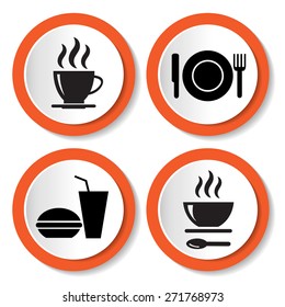 Set of vector icons with food