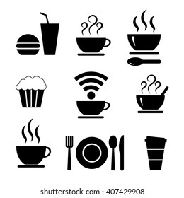 Set of vector icons with food